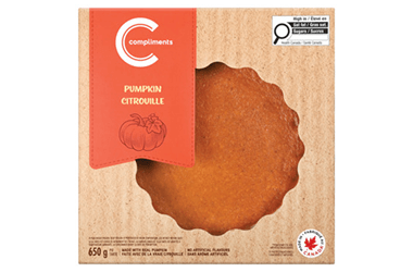 Compliments 8-inch Pumpkin Pie in brown package